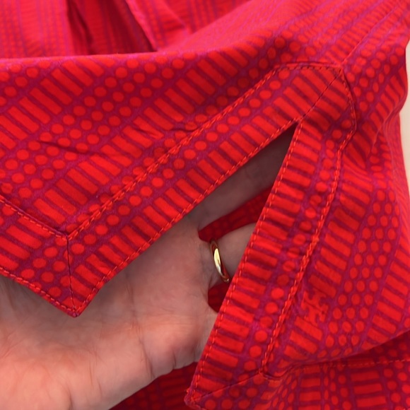 Tory Burch draw string orange pink red dress batik details sz 4 like new - Picture 7 of 9